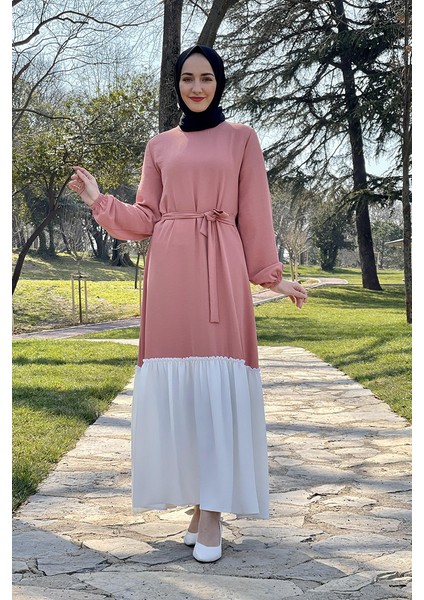 B Bsma Moda Çizgi Tesettür Elbise