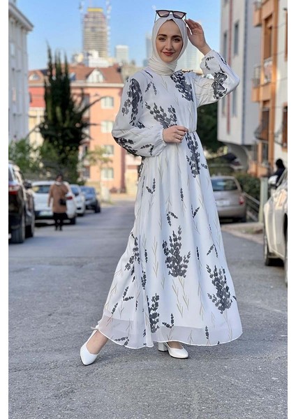 B Bsma Moda Çizgi Tesettür Elbise