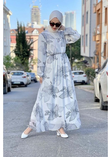 B Bsma Moda Çizgi Tesettür Elbise