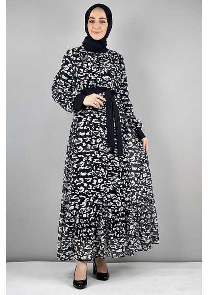 B Bsma Moda Çizgi Tesettür Elbise