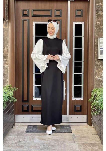 B Bsma Moda Çizgi Tesettür Elbise