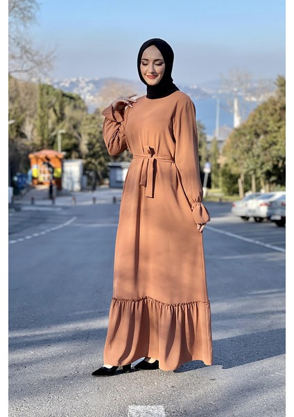 B Bsma Moda Çizgi Tesettür Elbise