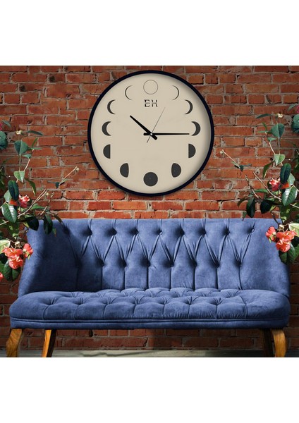 Ay Evreleri 40 cm El Yapımı Ahşap Duvar Saati fırsatları