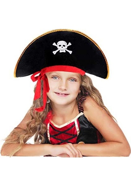 Kaptan Jack Kadife Çocuk Boy Korsan Şapkası