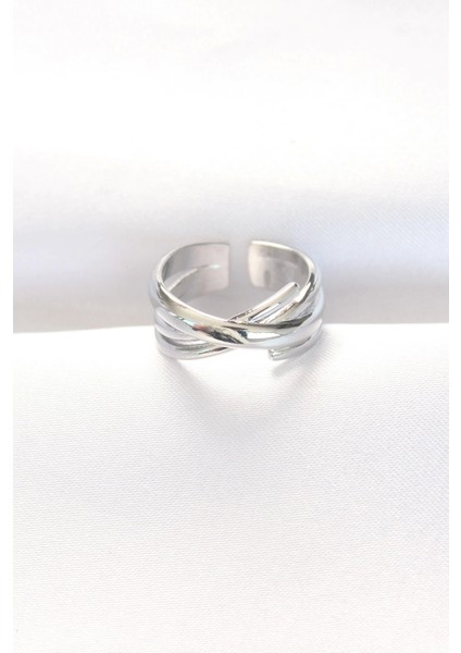 Kalın Silver Renk Ayarlanabilir Yüzük - TJ-BYK3102