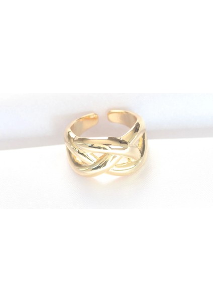 Düğüm Model Gold Renk Ayarlanabilir Yüzük - TJ-BYK3126