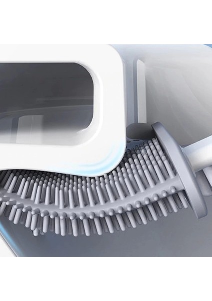 Duvara Monte Edilebilir Kapaklı Askılı Klozet Yumuşak Silikon Başlıklı Tuvalet Fırçası Seti (4887) fırsatları