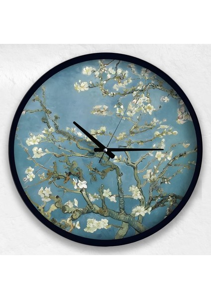 Almond Blossom 40 cm El Yapımı Ahşap Duvar Saati