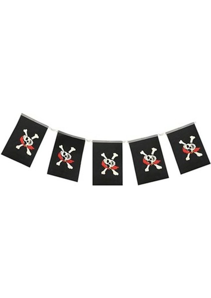 Korsan Partisi Korsan Logo Baskılı Flama Süs Afiş Süsleme 8 Li