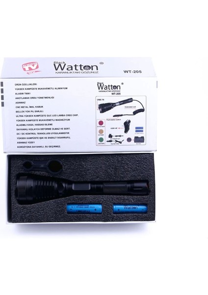 Orjinal 800 Lümen T6 Özel Avcı Feneri WT-205