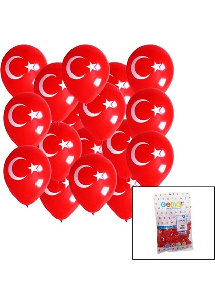 Bayraklı Balon 10 Inç - 26 cm - 100PCS (4887)