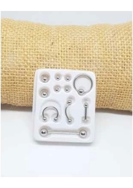 11 Parça Piercing (Cerrahi Çelik) ve Piercing Topu Seti Piirsing fiyatları