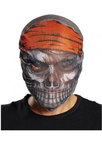 Kafaya Tam Geçmeli Bez Korsan Maskesi - Streç Korku Maskesi - 3D Baskılı Maske Model 4