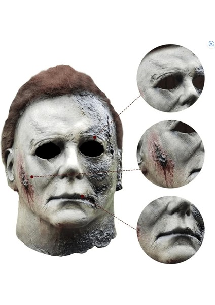 Michael Myers Lateks Maske - Michael Myers Et Maske Kafaya Tam Geçmeli (4887)