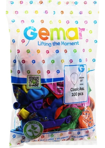 10 Inç - 26 cm Karışık Renkli Baskılı Balon (4887)