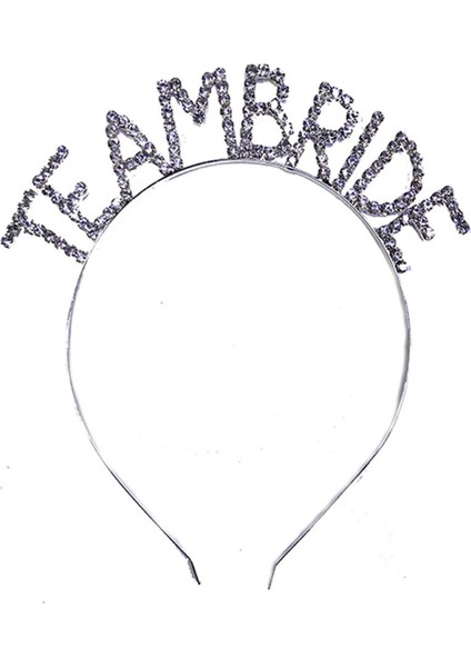 Kristal Taşlı Gümüş Renk Team Bride Gelin Tacı