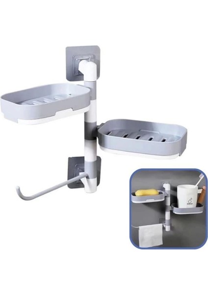Çoklu Sabun Tutucu Fonksiyonel Banyo Sabunluk (4887)