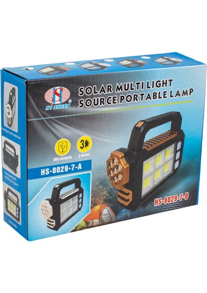 3 Çalışma Modlu 6 Cob Ledli Taşınabilir Solar Lamba (4887)