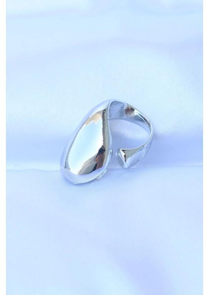 Pirinç Gümüş Renk Ayarlanabilir Iri Bombeli Yüzük - TJ-BYK3177 fiyatları