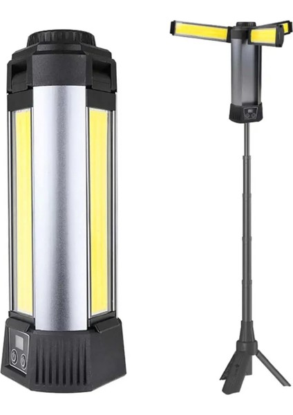 35 Watt USB - Type-C Girişli P50 ve Cob Ledli 3 Kanatlı Kollu Çalışma Lambası (4887)