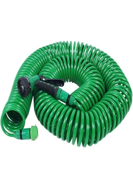 30 Metre Spiral Hortum + 4 Fonksiyonlu Özel Sulama Tabancası