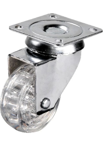 Hts 301 - 50X20 mm Şeffaf Makaralı Tablalı Teker