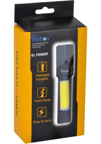 Uzun Menzilli El Feneri Mıknatıslı Watton WT-602