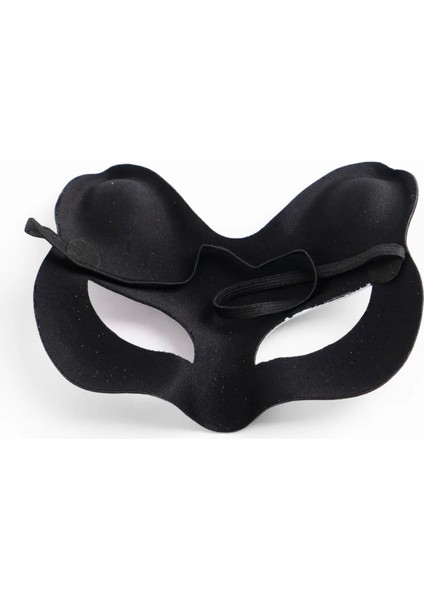 Siyah Renk Süet Kaplama Üzeri Gümüş Mavi Simli Kedi Maskesi 17X14 cm (4887) modelleri