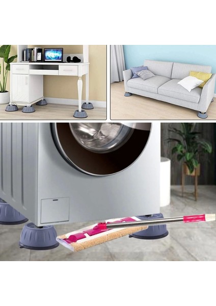 Çamaşır Makinesi Sarsıntı Titreşim Ses Önleyici Kaydırmaz Ayak 4lü Set (4887)