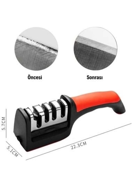 4 Aşamalı Kaymaz Tabanlı Hızlı Bıçak ve Makas Bileme Aracı - Keskin ve Pratik Kullanım fırsatları