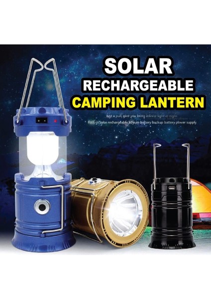 Kamp Feneri Güneş Enerjili Şarjlı LED Lamba (4887)