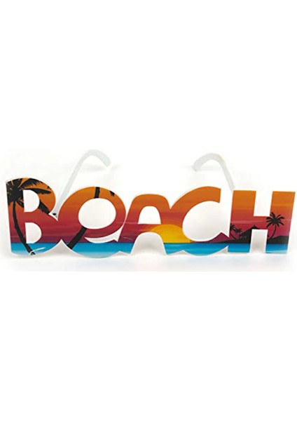 Beach Yazılı Parti Gözlüğü Yaza Merhaba Hawaii Show Gözlüğü 19X6 cm (4887) indirimleri