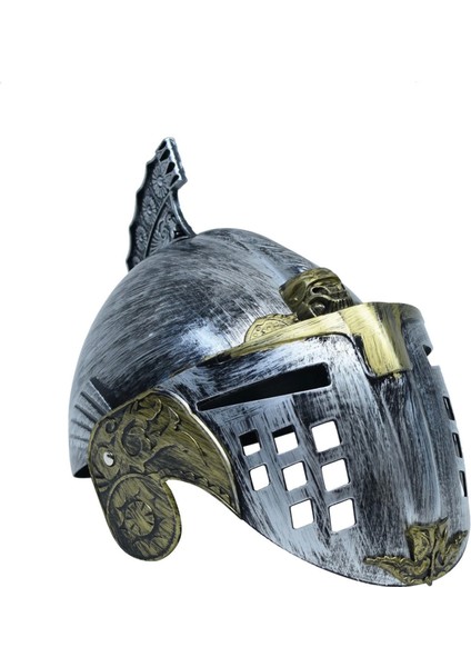 Gümüş Üzeri Altın Renk Oynar Başlıklı Romalı Bizans Kaskı Miğferi 25X20 cm (4887) fiyatları