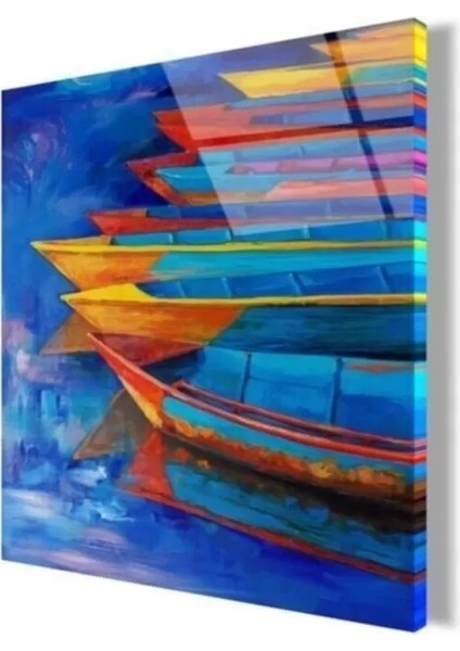 Kayıklar ve Deniz Manzarası Cam Tablo 50 x 70 cm fırsatları
