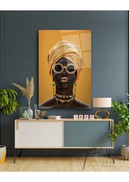 Afrikalı Kadın Cam Tablo modelleri