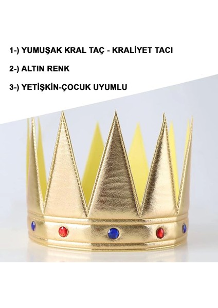 Altın Renk Eva Yumuşak Kral Kraliyet Tacı Yetişkin Çocuk Uyumlu 55 cm (4887) fiyatları