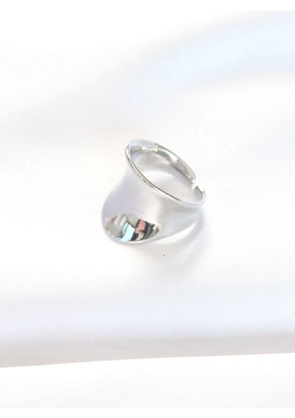 Silver Renk Ayarlanabilir Kavisli Ayna Yüzük - TJ-BYK3114