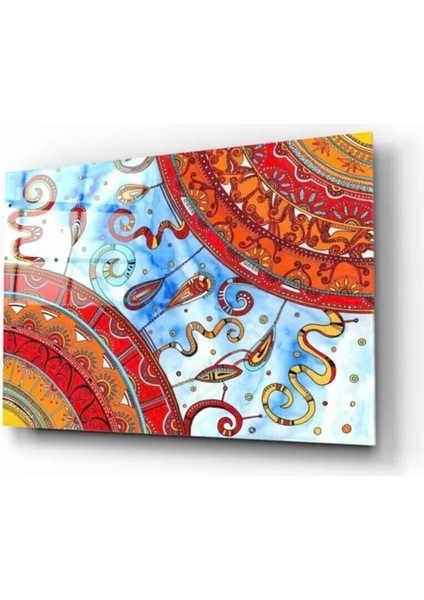 Renkli Desenler Cam Tablo 50 x 70 cm