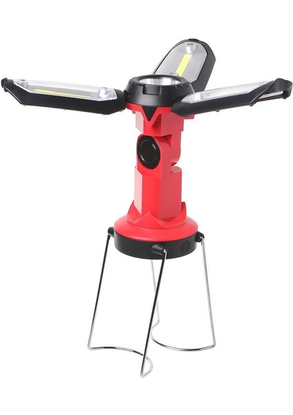 Şarjlı Katlanabilir 3 Xcob LED + 3W LED Çok Fonksiyonlu Kamp Feneri P-8801