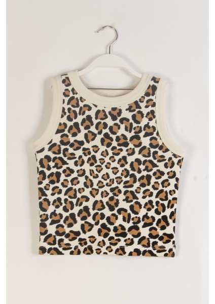 Kız Çocuk Loeopar Crop Kahve fiyatları