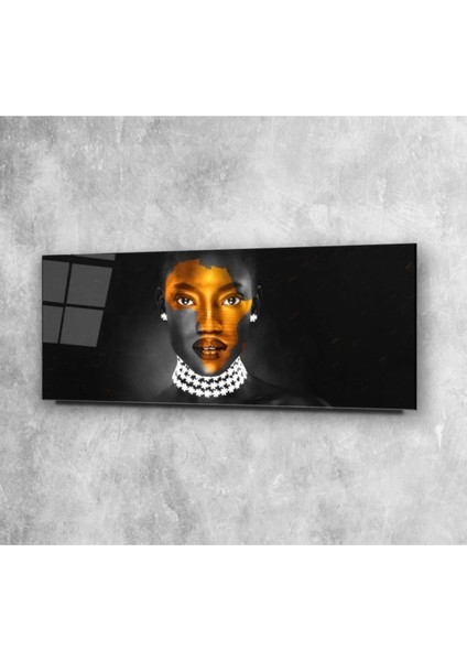 Afrikalı Kadın Panoramik Cam Tablo fiyatları