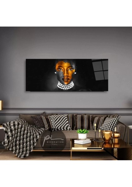 Afrikalı Kadın Panoramik Cam Tablo modelleri