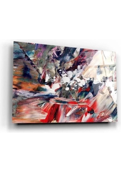 Pastel Soyut Desen Cam Tablo 50 x 70 cm