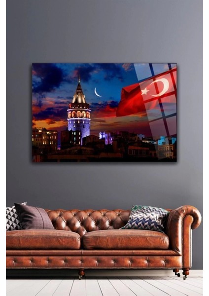 Istanbul Galata Cam Tablo Duvar Dekarasyonu