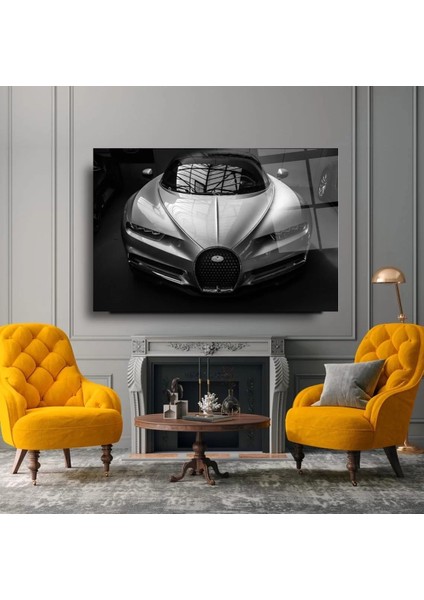 Bugatti Lüx Araba Cam Tablo