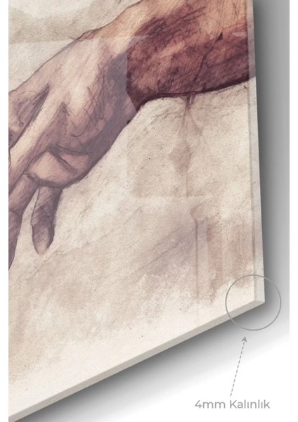 Michelangelo Tanrının Eli| Sanat Temalı Cam Tablo | 50 x 70 cm modelleri