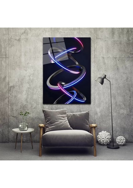 Neon Halkalar Cam Tablo