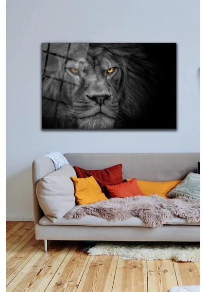 Aslan Cam Tablo Duvar Dekarasyonu Duvar Tablosu