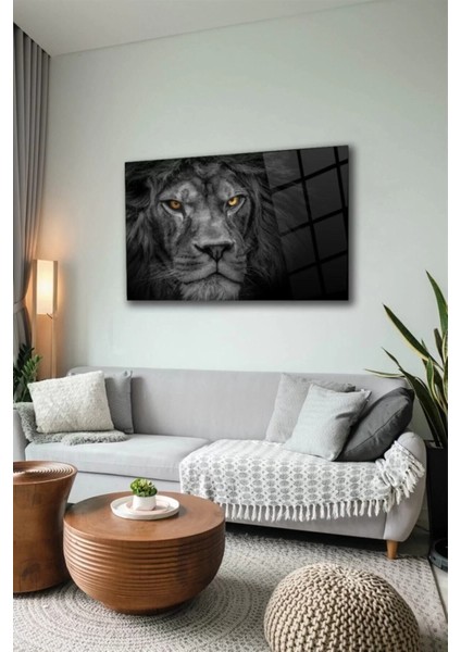 Aslan Cam Tablo Duvar Dekarasyonu Duvar Tablosu