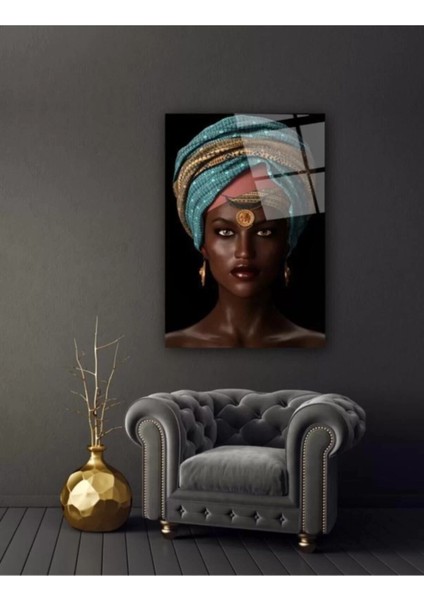 Afrikalı Kadın Cam Tablo modelleri